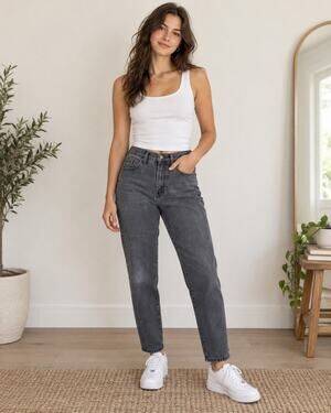 Vintage Express EXP 90s Gray High Rise Tapered Jeans 5/6